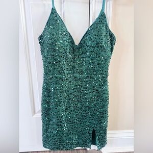 Emerald Green Sequin Bodycon Dress